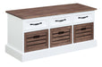 Alma 3-drawer Storage Bench Weathered Brown and White - Furniture Stars (Chicago, IL)