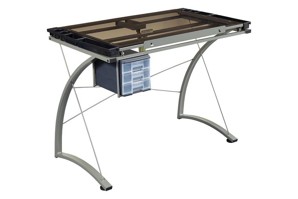 Melo 3-Drawer Drafting Desk Champagne - Furniture Stars (Chicago, IL)