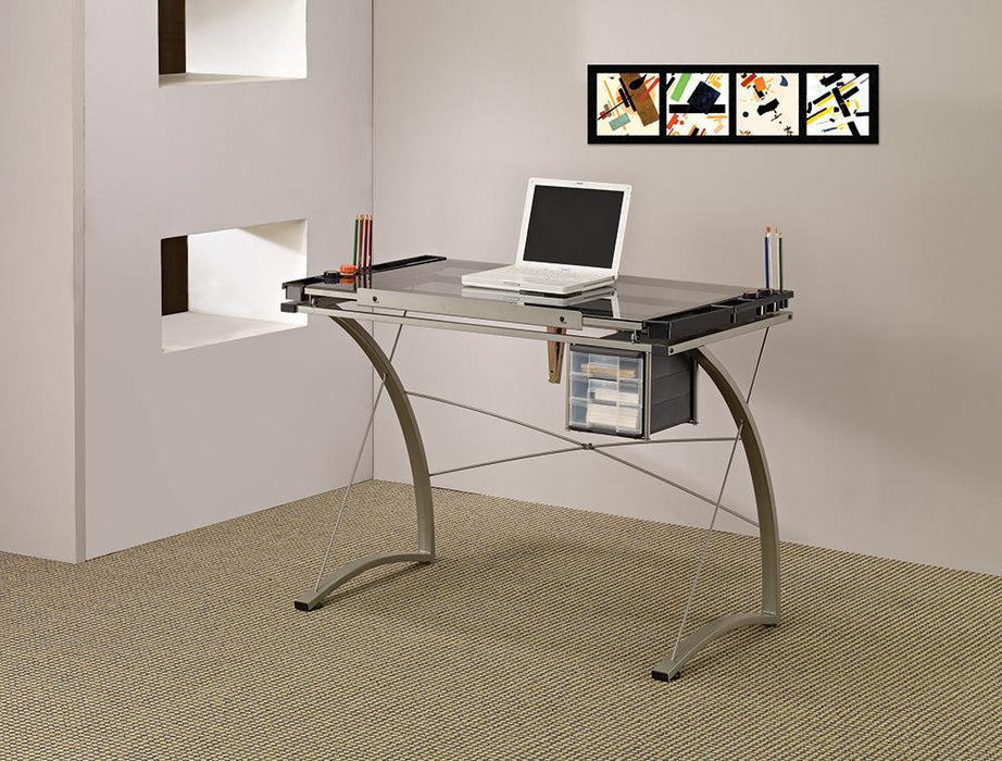 Melo 3-Drawer Drafting Desk Champagne - Furniture Stars (Chicago, IL)