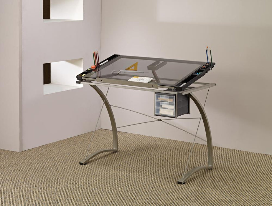 Melo 3-Drawer Drafting Desk Champagne - Furniture Stars (Chicago, IL)