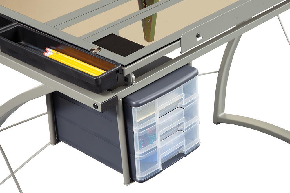 Melo 3-Drawer Drafting Desk Champagne - Furniture Stars (Chicago, IL)