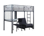 Jenner Twin Futon Workstation Loft Bed Black - Furniture Stars (Chicago, IL)