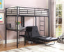 Jenner Twin Futon Workstation Loft Bed Black - Furniture Stars (Chicago, IL)