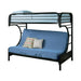 Montgomery Twin Over Futon Bunk Bed Glossy Black - Furniture Stars (Chicago, IL)