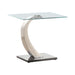 Pruitt Glass Top End Table Clear and Satin - Furniture Stars (Chicago, IL)