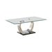 Pruitt Glass Top Coffee Table Clear and Satin - Furniture Stars (Chicago, IL)