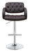 Brandi Adjustable Bar Stool Chrome and Brown - Furniture Stars (Chicago, IL)
