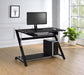 Mallet Computer Desk with Bottom Shelf Black - Furniture Stars (Chicago, IL)