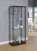 Delphinium 5-shelf Glass Curio Cabinet Black and Clear - Furniture Stars (Chicago, IL)