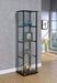 Cyclamen 4-shelf Glass Curio Cabinet Black and Clear - Furniture Stars (Chicago, IL)