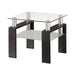 Dyer Tempered Glass End Table with Shelf Black - Furniture Stars (Chicago, IL)