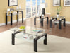 Dyer Tempered Glass Coffee Table with Shelf Black - Furniture Stars (Chicago, IL)