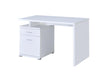 Irving 2-drawer Office Desk with Cabinet White - Furniture Stars (Chicago, IL)