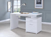 Irving 2-drawer Office Desk with Cabinet White - Furniture Stars (Chicago, IL)
