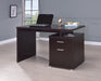 Irving 2-drawer Office Desk with Cabinet Cappuccino - Furniture Stars (Chicago, IL)
