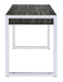 Wallice 2-drawer Writing Desk Weathered Grey and Chrome - Furniture Stars (Chicago, IL)
