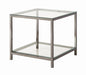 Trini End Table with Glass Shelf Black Nickel - Furniture Stars (Chicago, IL)