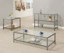 Trini End Table with Glass Shelf Black Nickel - Furniture Stars (Chicago, IL)
