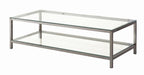 Trini Coffee Table with Glass Shelf Black Nickel - Furniture Stars (Chicago, IL)