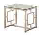 Merced Square Tempered Glass Top End Table Nickel - Furniture Stars (Chicago, IL)