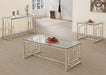 Merced Rectangle Glass Top Coffee Table Nickel - Furniture Stars (Chicago, IL)
