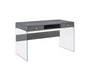 Dobrev 2-drawer Writing Desk Weathered Grey and Clear - Furniture Stars (Chicago, IL)