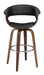 Zion Upholstered Swivel Bar Stool Walnut and Black - Furniture Stars (Chicago, IL)