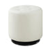Bowman Round Upholstered Ottoman White - Furniture Stars (Chicago, IL)