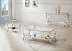 Saide Rectangular Sofa Table with Mirrored Shelf Chrome - Furniture Stars (Chicago, IL)