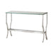 Saide Rectangular Sofa Table with Mirrored Shelf Chrome - Furniture Stars (Chicago, IL)