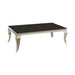 Luna Rectangular Coffee Table Chrome and Black - Furniture Stars (Chicago, IL)