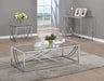 Lille Glass Top Rectangular Coffee Table Accents Chrome - Furniture Stars (Chicago, IL)