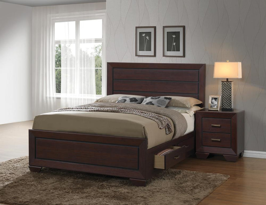 Kauffman Eastern King Panel Bed Dark Cocoa - Furniture Stars (Chicago, IL)