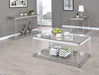 Anne End Table with Lower Shelf Chrome and Clear - Furniture Stars (Chicago, IL)