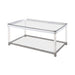 Anne Coffee Table with Lower Shelf Chrome and Clear - Furniture Stars (Chicago, IL)