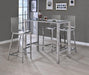 Tolbert Bar Table with Glass Top Chrome - Furniture Stars (Chicago, IL)