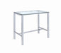 Tolbert Bar Table with Glass Top Chrome - Furniture Stars (Chicago, IL)
