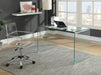 Amaturo Office Chair with Casters Clear and Chrome - Furniture Stars (Chicago, IL)