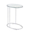 Kyle Oval Snack Table Chrome and Clear - Furniture Stars (Chicago, IL)