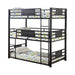 Rogen Twin Triple Bunk Bed Dark Bronze - Furniture Stars (Chicago, IL)