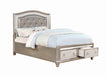Bling Game Queen Panel Bed Metallic Platinum - Furniture Stars (Chicago, IL)