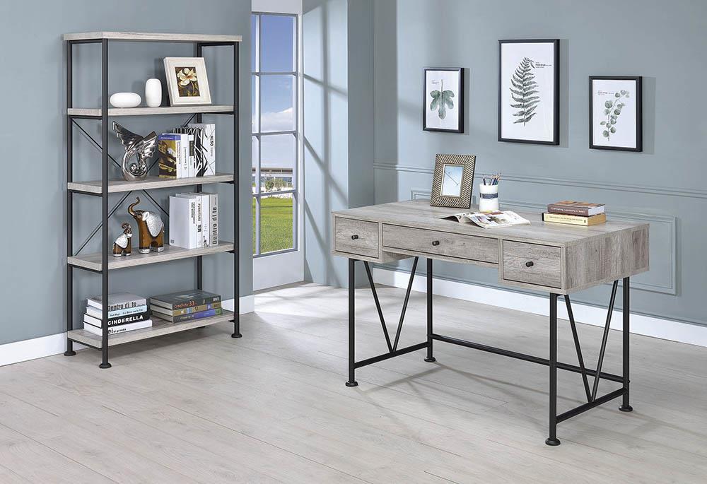 Analiese 4-shelf Open Bookcase Grey Driftwood - Furniture Stars (Chicago, IL)