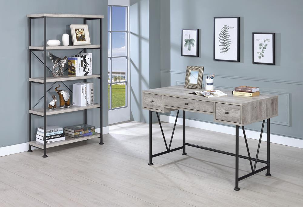 Analiese 4-shelf Open Bookcase Grey Driftwood - Furniture Stars (Chicago, IL)