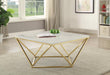 Elana Rectangle 2-shelf Coffee Table Glossy White - Furniture Stars (Chicago, IL)