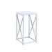 Edmund Accent Table with X-cross Glossy White and Chrome - Furniture Stars (Chicago, IL)