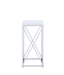 Edmund Accent Table with X-cross Glossy White and Chrome - Furniture Stars (Chicago, IL)