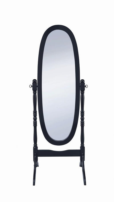 Cabot Rectangular Cheval Mirror with Arched Top Black - Furniture Stars (Chicago, IL)