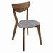 Alfredo Upholstered Dining Chairs Grey and Natural Walnut (Set of 2) - Furniture Stars (Chicago, IL)