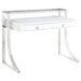Gemma 2-drawer Writing Desk Glossy White and Chrome - Furniture Stars (Chicago, IL)
