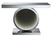 Angelonia Rectangular Console Table with Circular Base Clear Mirror - Furniture Stars (Chicago, IL)